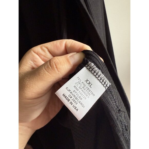 Carly Jean Los Angeles Ribbed Knit Black Open Front Longline Cardigan Lounge XXL - Picture 9 of 10